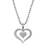 Double Heart Pendant Necklace Gift