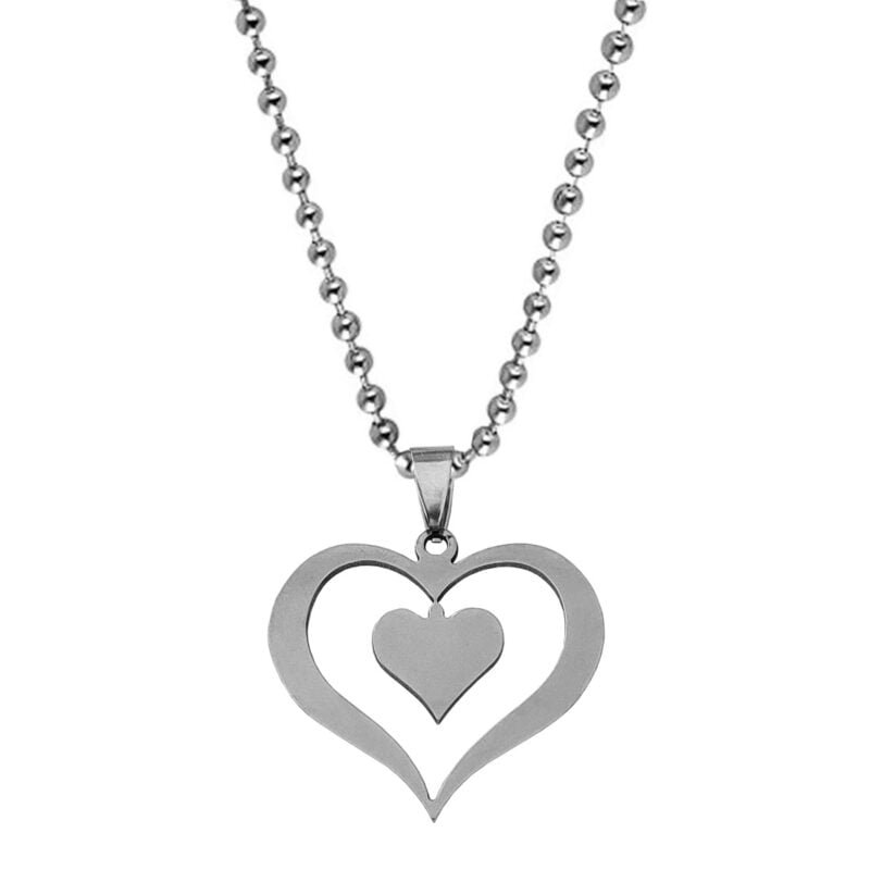 Double Heart Pendant Necklace Gift