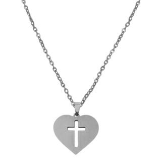 Heart Cross Necklace Gift