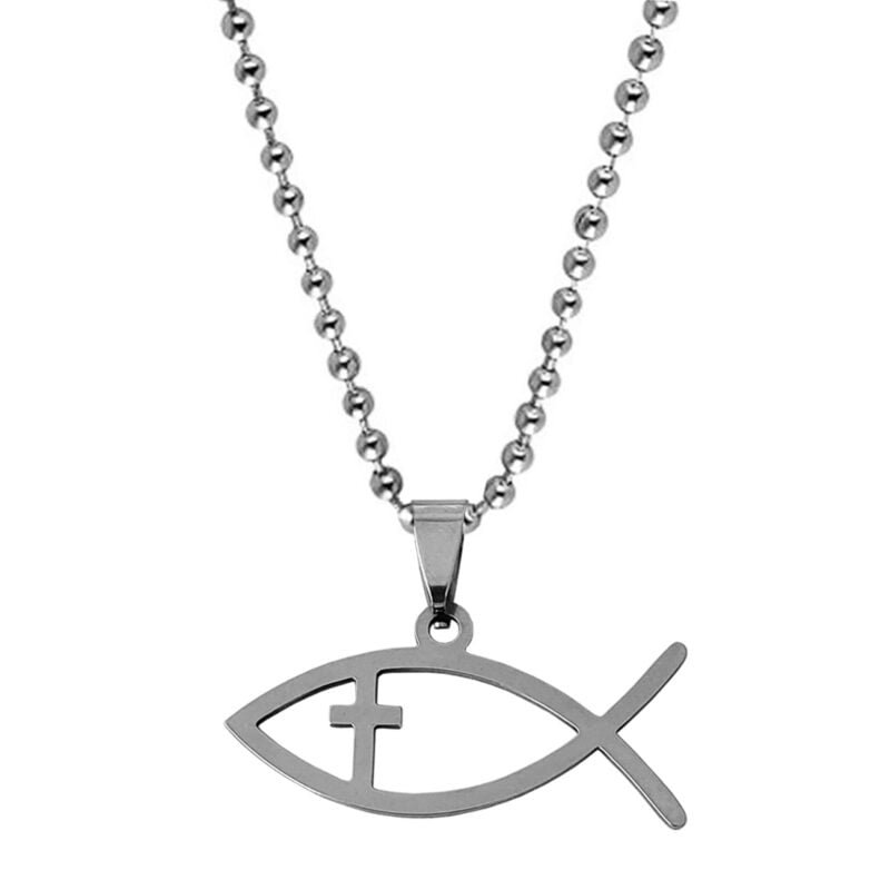 Fish Cross Necklace Gift