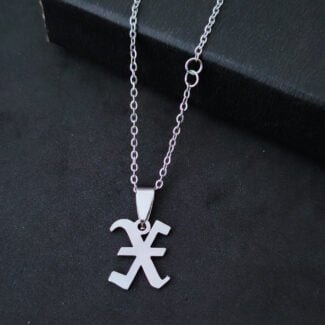 Personalised Old English Initial X Alphabet Letter Customized Gothic Necklace