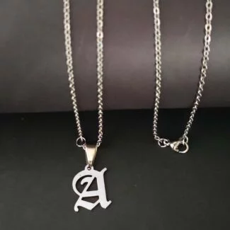 Personalised-Old-English-InitialA-Alphabet-Letter-Customized-Gothic-Necklace-Gift