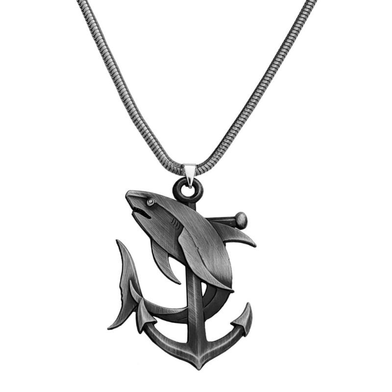 Ocean Nautical Anchor Dolphin Sea-life Pendant gift grey Ocean Nautical Anchor Dolphin Sea-life Pendant gift grey