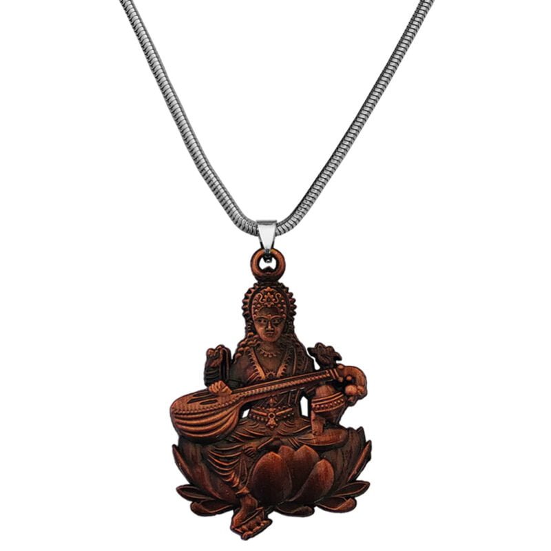 Goddess Saraswati Copper Necklace Gift Goddess Saraswati Copper Necklace Gift