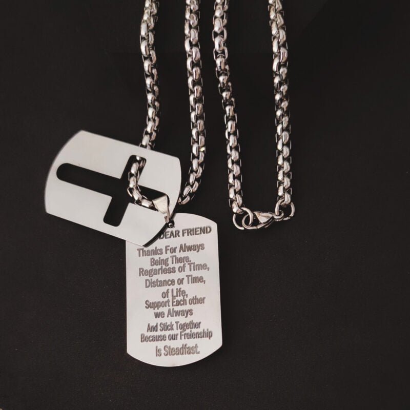 Cross Necklace To My Dear Friend Stainless Steel Pendant Religious Gift