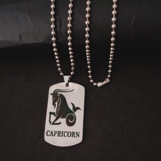 Dog Tag Astrology Capricorn Necklace Gift