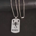 Dog Tag Astrology Scorpio Necklace Gift