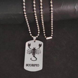 Dog Tag Astrology Scorpio Necklace Gift