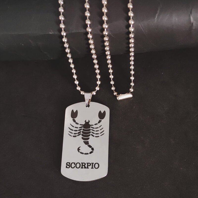 Dog Tag Astrology Scorpio Necklace Gift Dog Tag Astrology Scorpio Necklace Gift