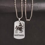 Dog Tag Astrology Sagittarius Necklace Gift