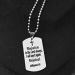 Dog tag Pendant Gift Philippians 4:4