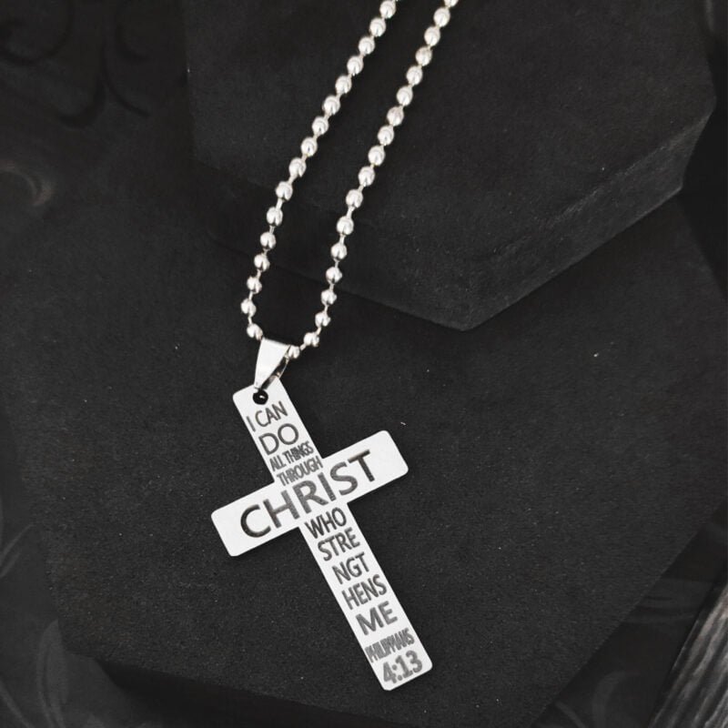 Cross Necklace Bible Verse Pendant Gift