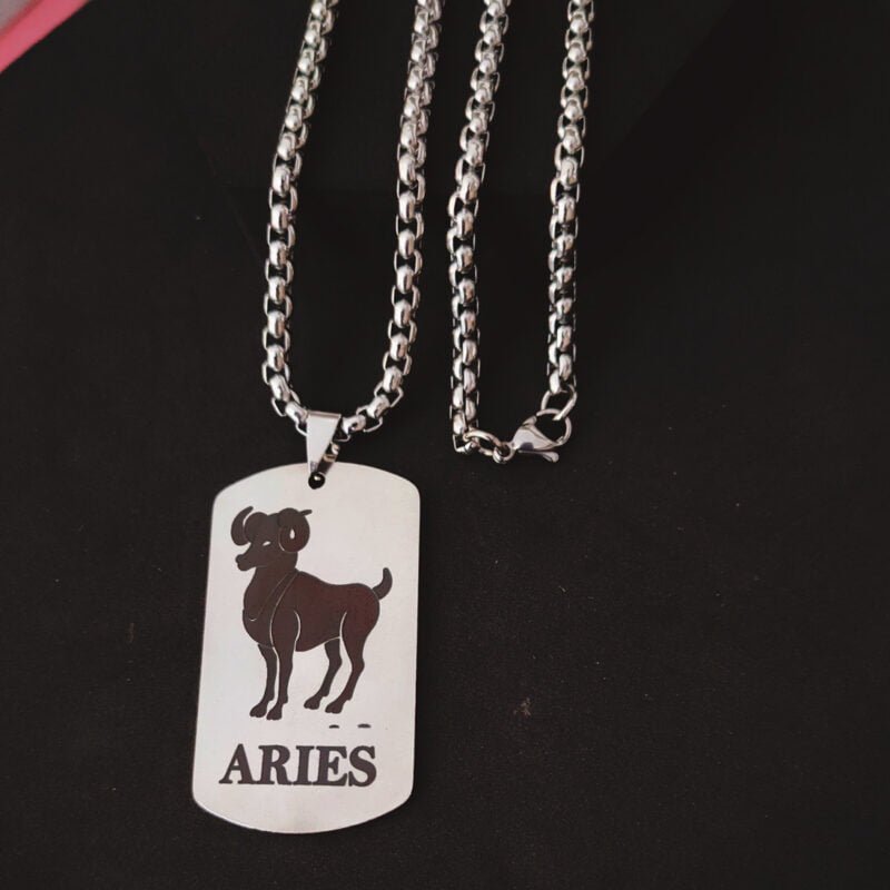 Dog Tag Astrology Zodiac Necklace Gift-Aries Dog Tag Astrology Zodiac Necklace Gift-Aries