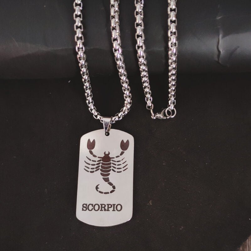Dog Tag Astrology Necklace-Gift-Scorpio
