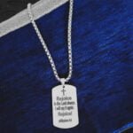 Men Bible Verse Philippians 4:4 Cross Pendant Necklace Gift