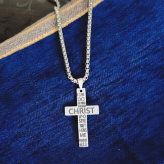 Bible Verse Cross Stainless Steel Necklace Gift Christmas
