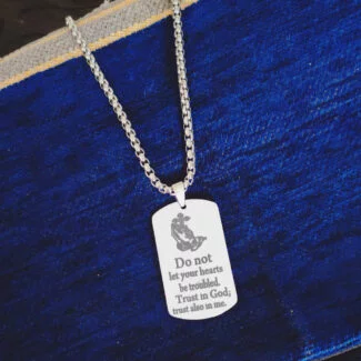 Do Not Let Your Hearts be trubbled Pendant NecklaceÂ