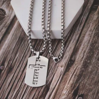 To My Man Cross Stainless Steel Pendant Necklace Gift