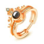 100 Languages King Crown I Love You Romantic Gift Ring