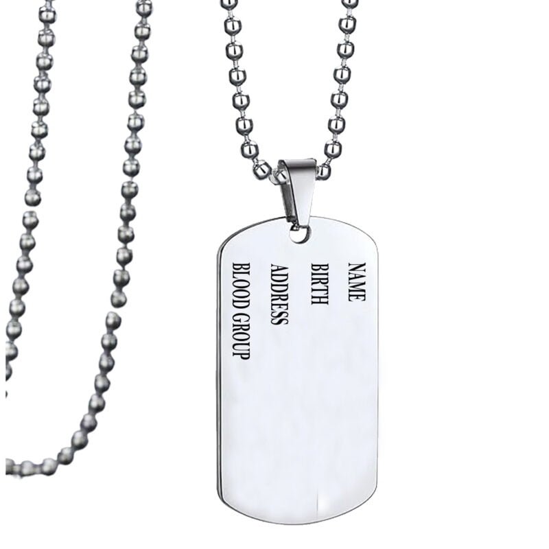 Customized Military Dog tag Necklace Gift