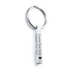 3d Vertical Bar Name Keychain