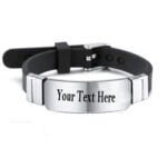 Personalized Engraving Names Silicone Sport Wrist ID Tag Bracelet