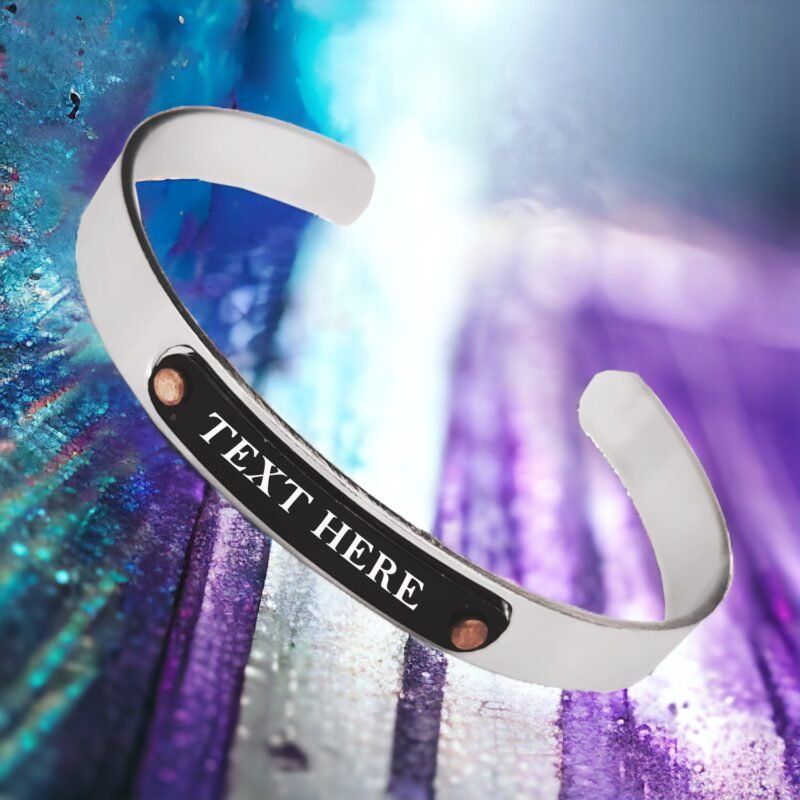 8MM Personalized Inspirational Bracelets Custom Engraved Name Mantra Quote Any Message Bangle Cuff Customizable