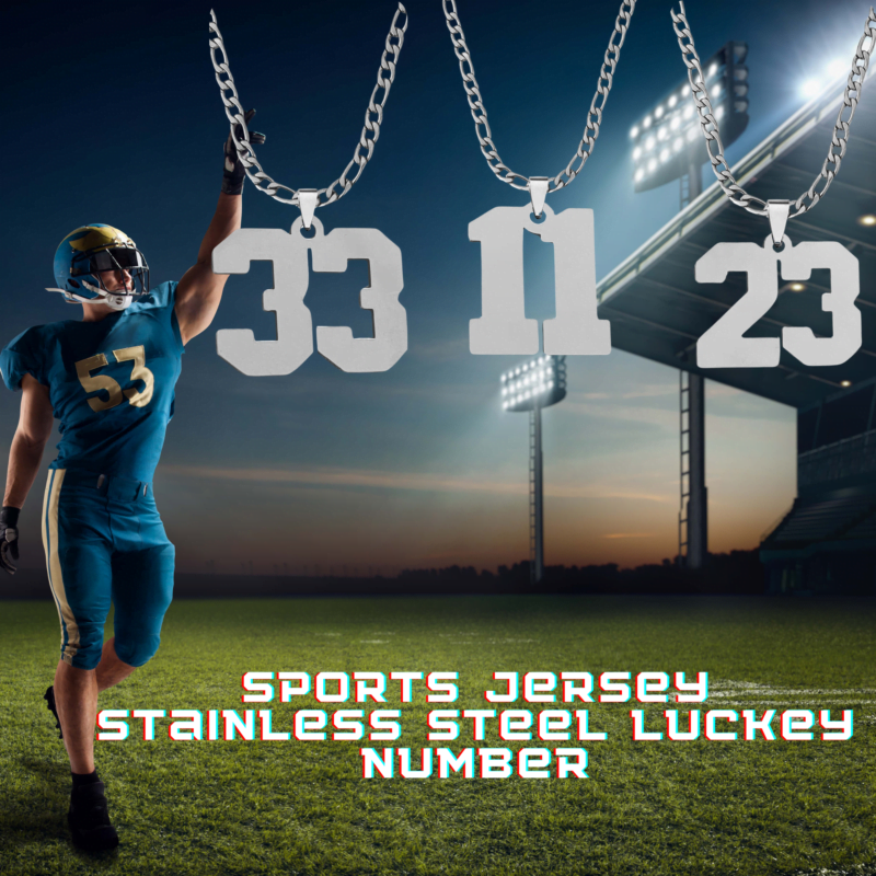 Jersey Number Necklace Sports Cricket Soccer Football Basketball Baseball for Boys Men Girls