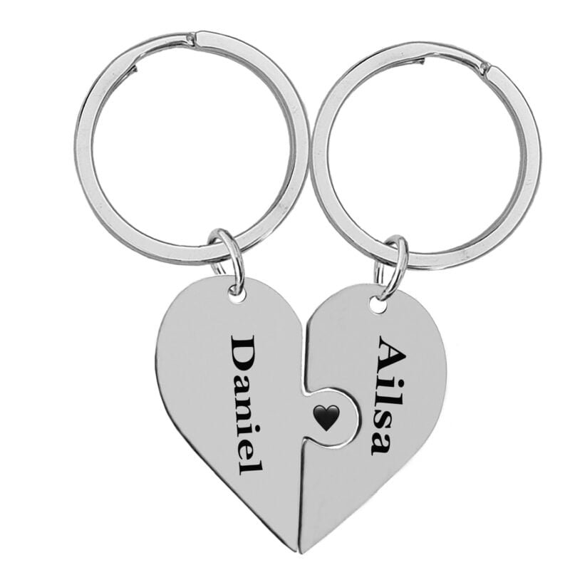 Personalised Broken Heart Custom Message Keychain 