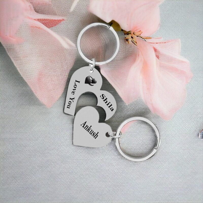 Heart Custom Text Keychain Handmade Gifts