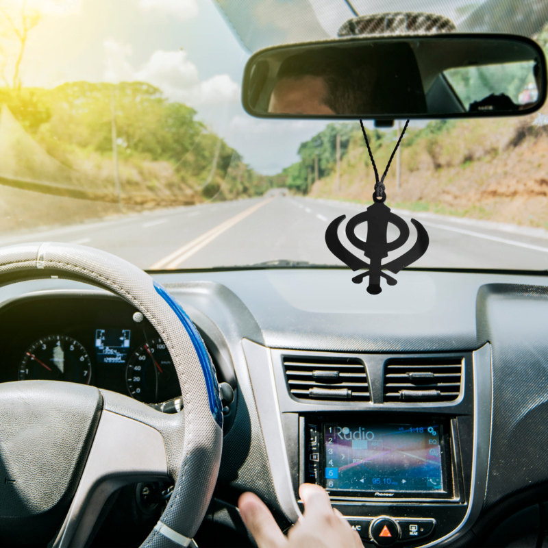 Punjabi Khalsa Khanda Car Mirror Hanging Gift