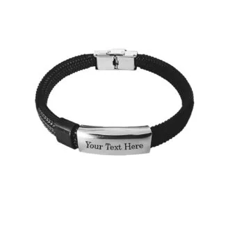 Silver Custom ID Beads Bracelet Gift
