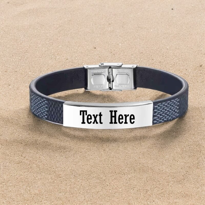 Personalised Leather Bracelet Gift Personalised Leather Bracelet Gift