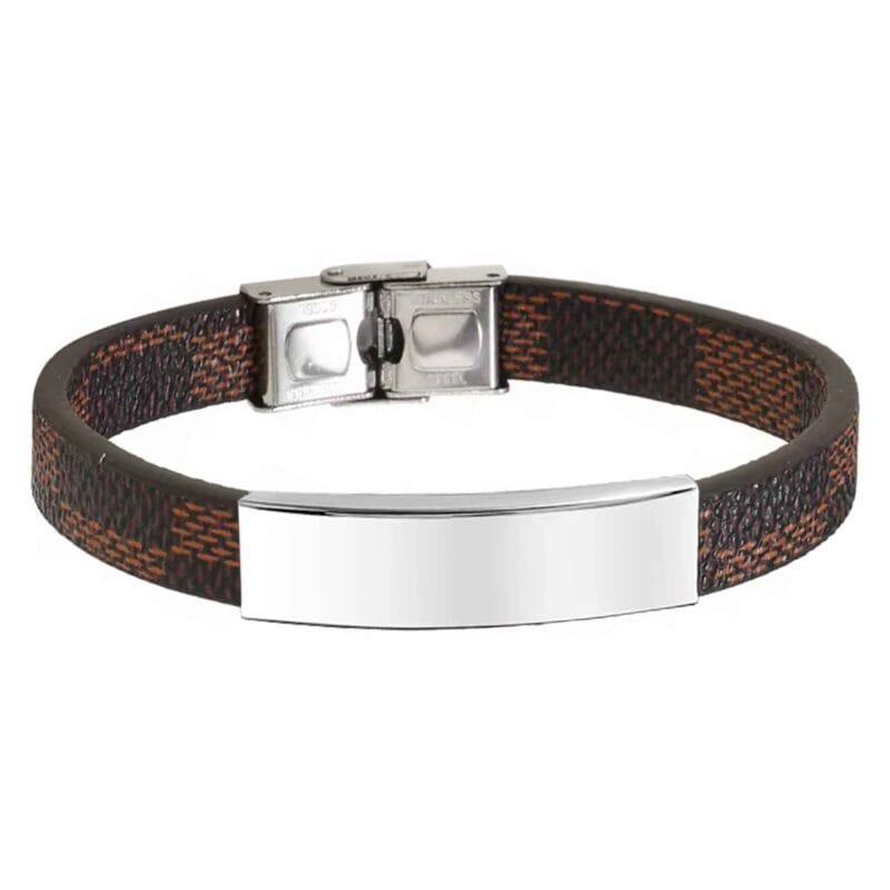 Personalised Leather Bracelet Gift Brown Personalised Leather Bracelet Gift Brown