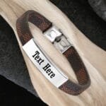 Personalised Leather Bracelet Gift Brown