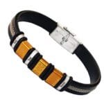 Custom Gold Leather Bracelet Gift