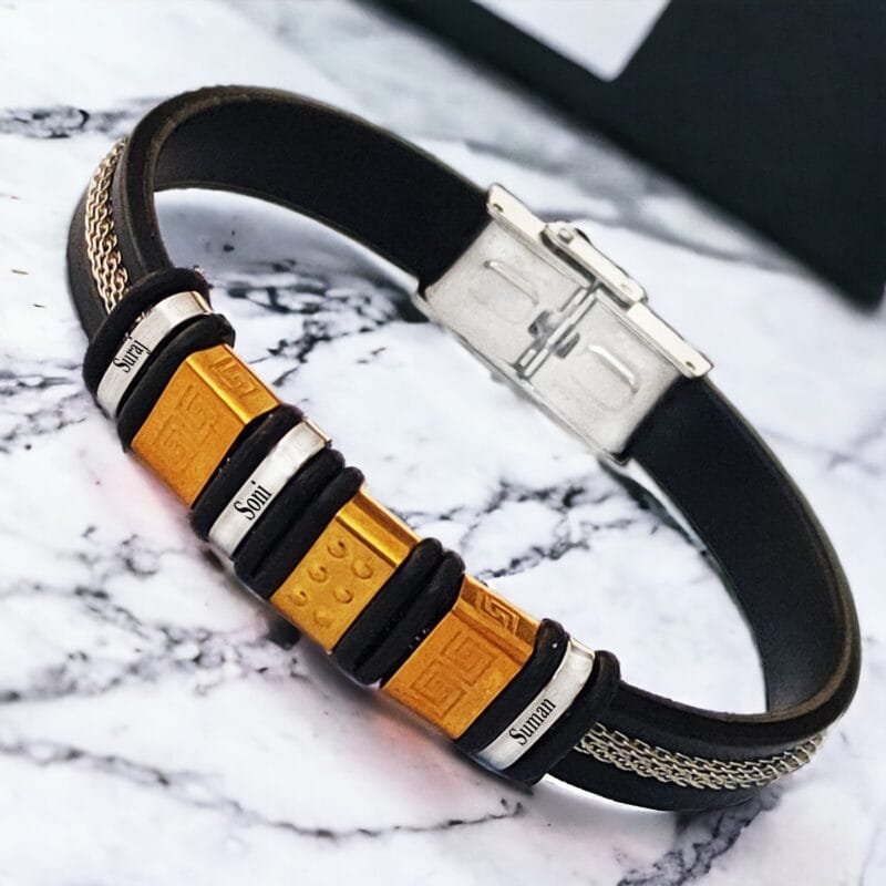 Custom Gold Leather Bracelet Gift Custom Gold Leather Bracelet Gift
