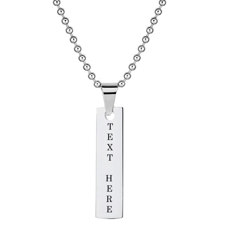Personalized Custom Message Bar Necklace 
