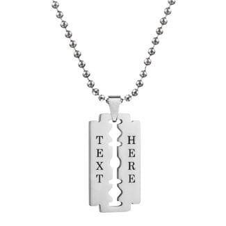 Razor Blade Custom Text Pendant Gift