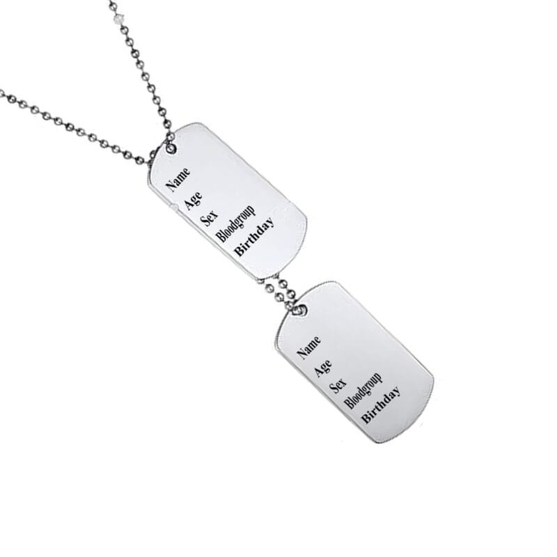 Customized Military Dog Name Tag Necklace