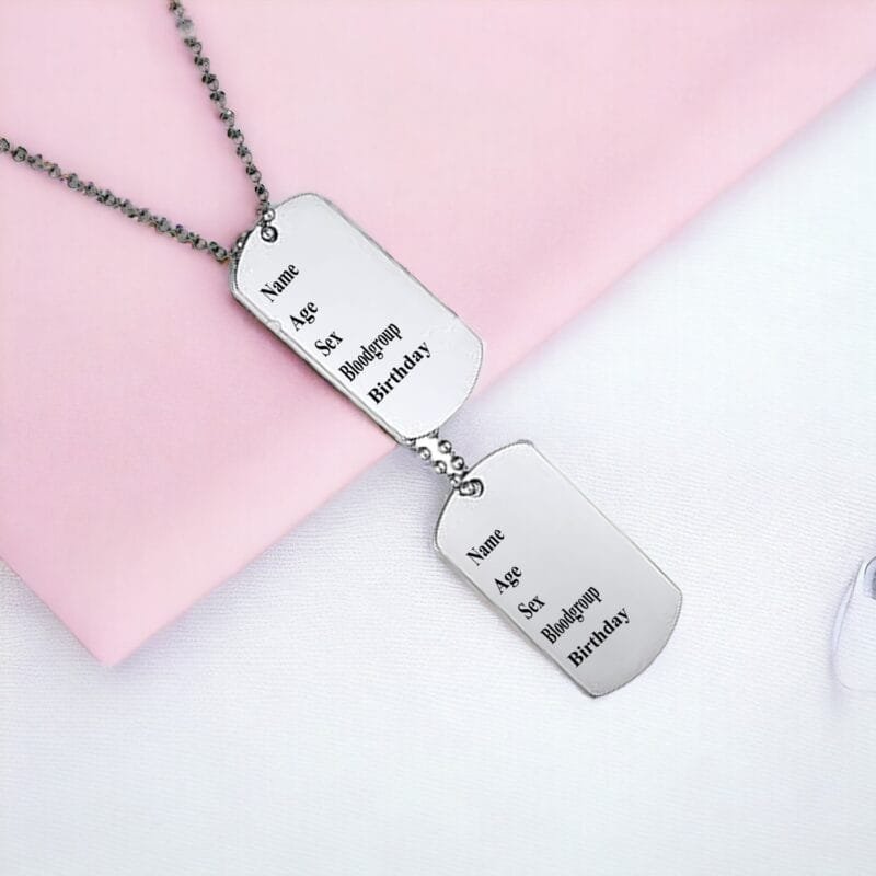 Customized Military Dog Name Tag Necklace Gift