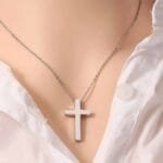 Silver Cross Necklace Gift