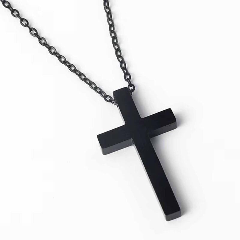 Black Cross Necklace Gift