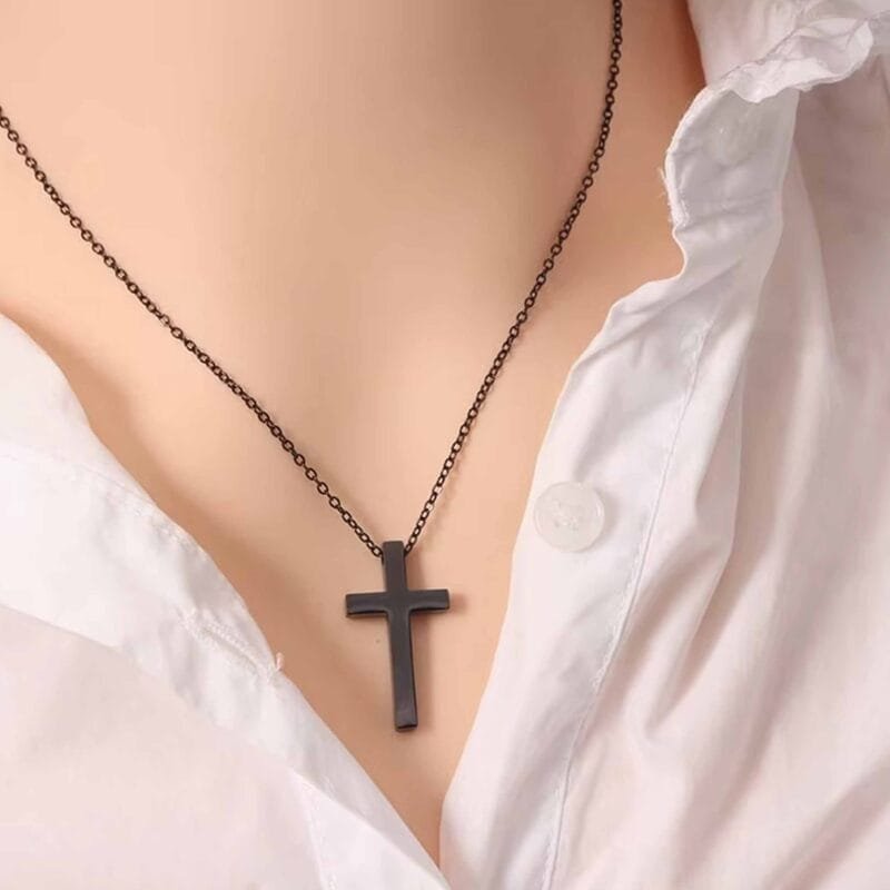 Black Cross Necklace Gift