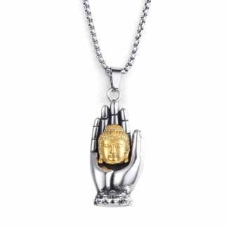 Palm Buddha Head Necklace Gift