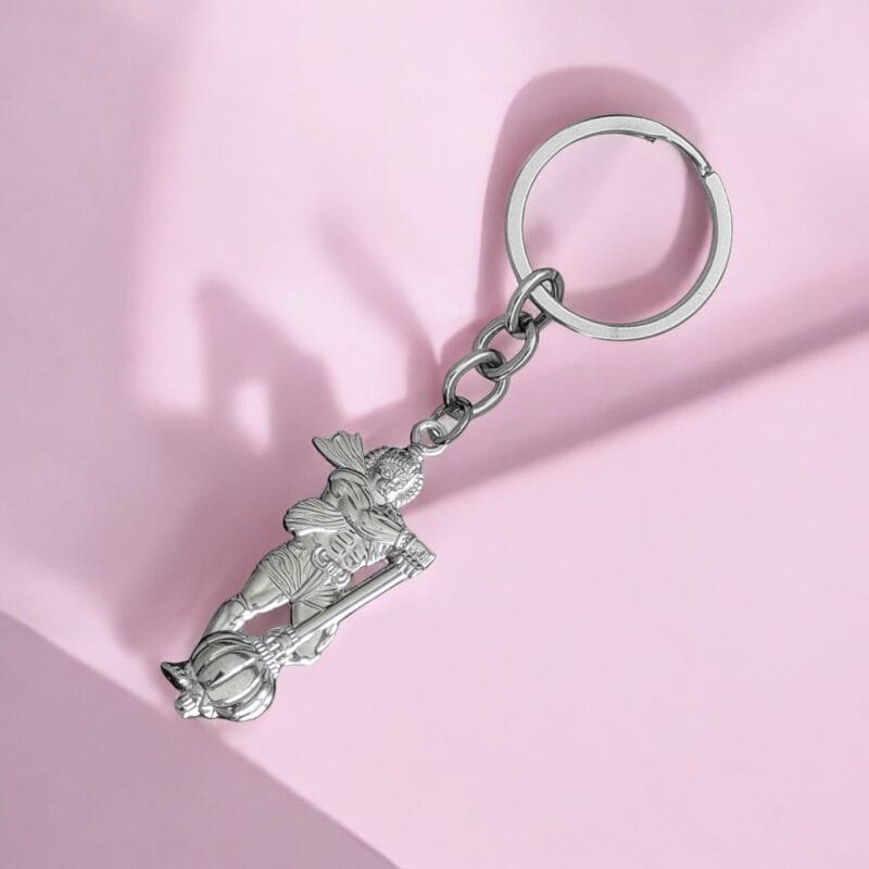 Bahubali Hanuman Keychain Gift Silver