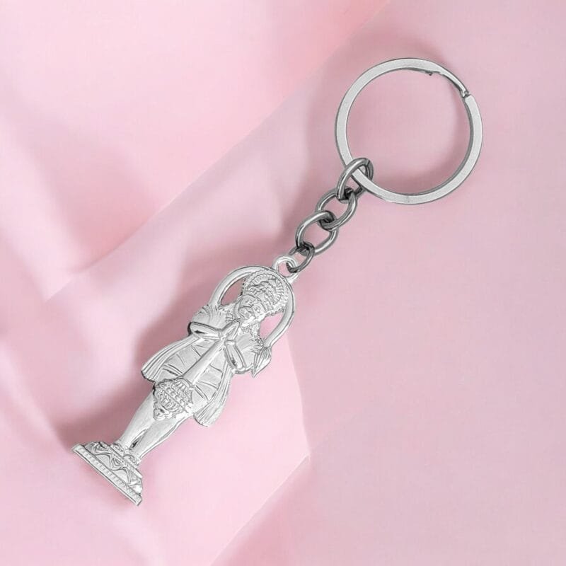 Standing Hanuman Keychain Silver Gift