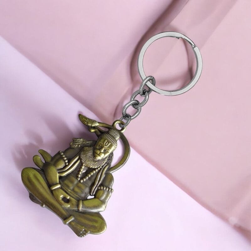 Hanumanji Sitting Keychain Bronze Gift