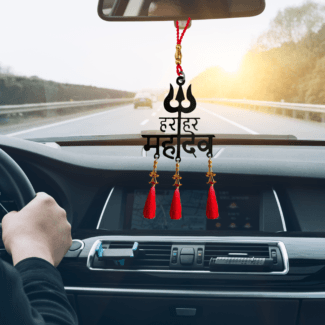 Acrylic Har Har Mahadev Car Hanging Gift