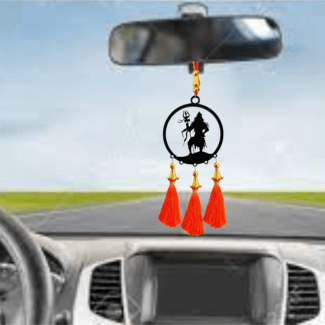 Acrylic Lord Shiva Trishul Car Hanging